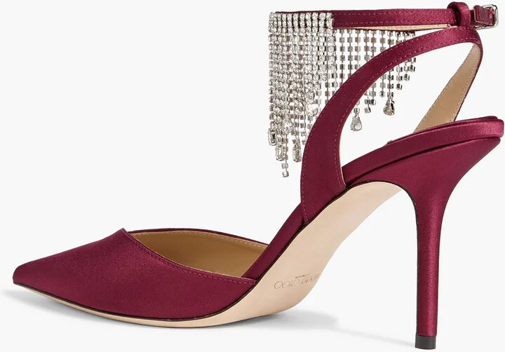 Birtie 85 crystal-embellished satin pumps - Image 3