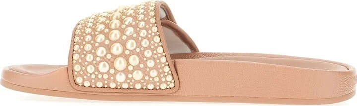 Biscuit Canvas And Leather Fitz/f Slippers - Image 3