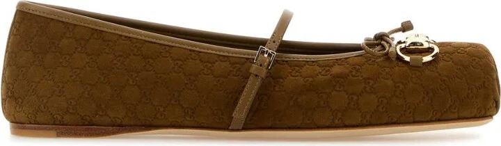 Biscuit suede ballerinas