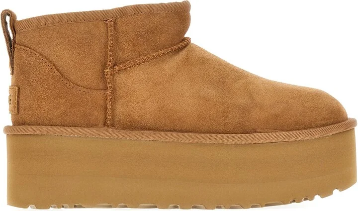 Biscuit Suede Classic Ultra Mini Ankle Boots
