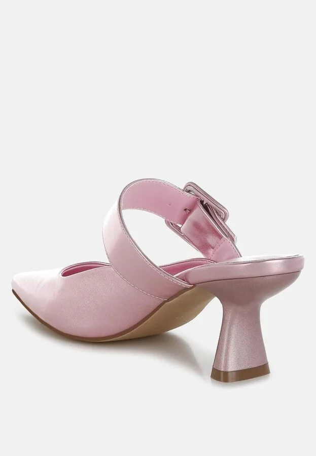 Bismi Large Buckle Kitten Heel Mules - Image 6