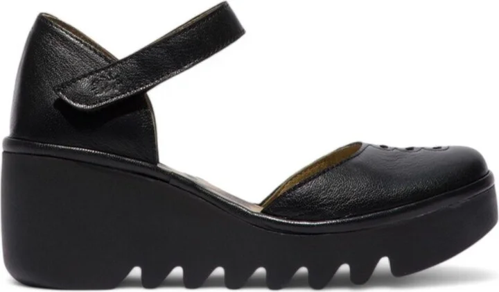 BISO305FLY - Women's Wedge Heel Closed Toe Leather Sandals