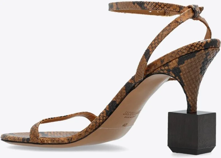 Bisou 90 Python Print Leather Sandals - Image 2