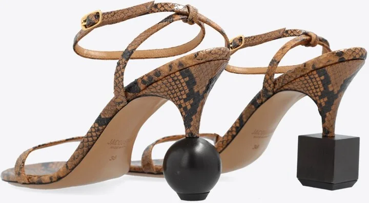 Bisou 90 Python Print Leather Sandals - Image 3