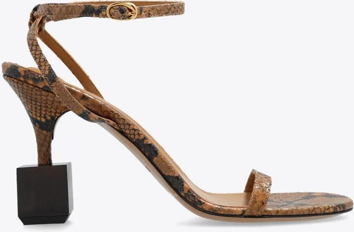 Bisou 90 Python Print Leather Sandals