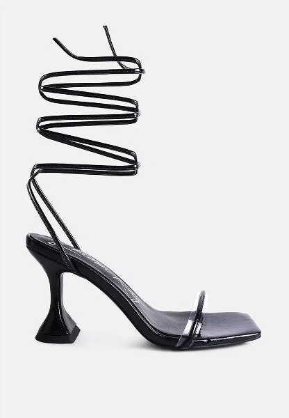 Biten Berry Spool Heel Lace Up Sandals Women - Image 2