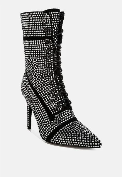Bitetto Rhinestones Embellished Calf Boots Women - Image 3