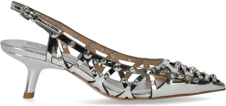 Bizarre Silver Slingback Pump