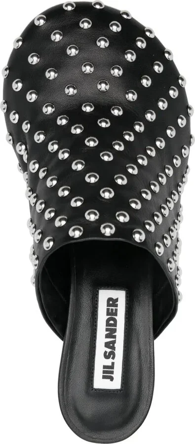 Black 60 Leather Studded Mules - Image 4