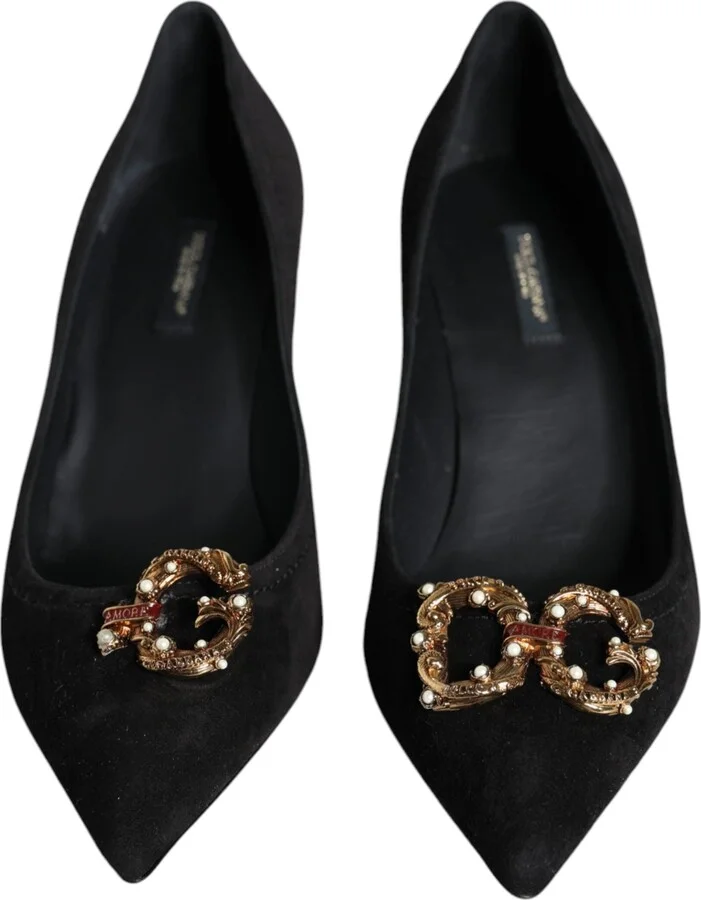 Black Amore Suede Bellucci Heels Pumps Women's Shoes (Pre-Owned) - Image 2