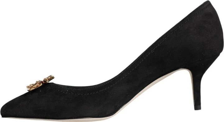 Black Amore Suede Bellucci Heels Pumps Women's Shoes (Pre-Owned) - Image 6
