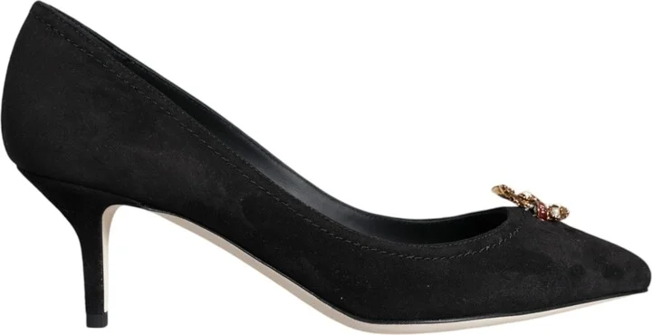 Black Amore Suede Bellucci Heels Pumps Women's Shoes (Pre-Owned)