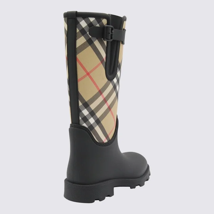 Black And Beige Marsh Stamp Boots - Image 3