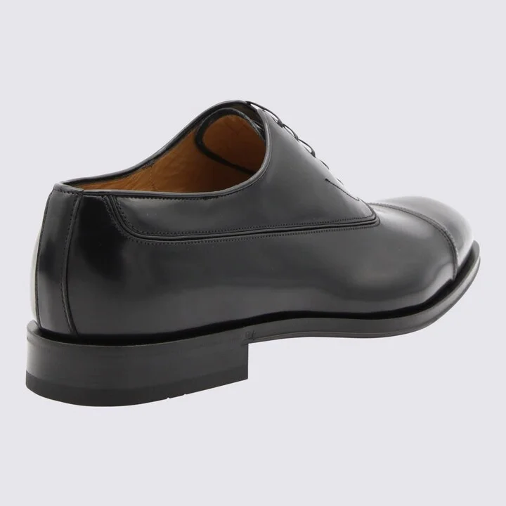 Black And Brown Leather Lace Up Shoes - Image 2
