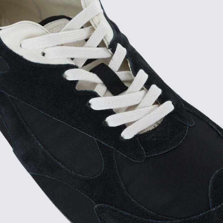 Black And Navy Suede Orbit Flash Sneakers - Image 4