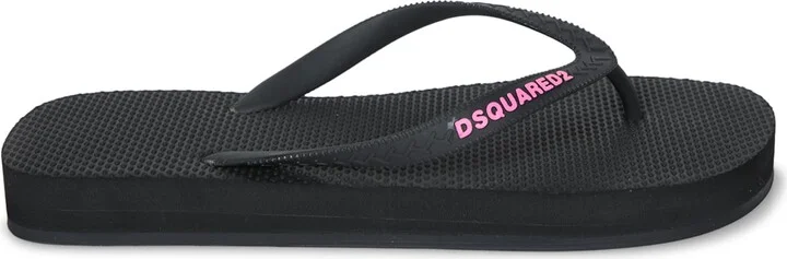 Black And Pink Rubber Flip-flops