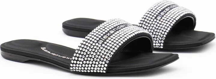 Black And Silver Leather Sandals - Image 2