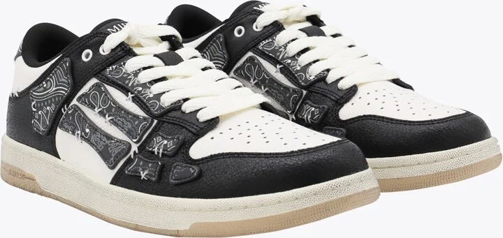 Black And White Leather Bandana Skell Low Top Sneakers - Image 2