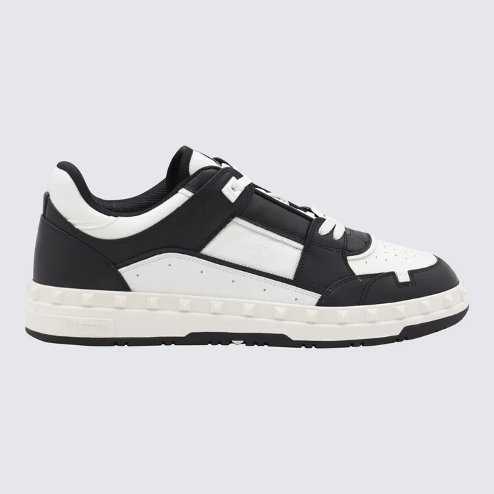 Black And White Leather Sneakers - Image 2