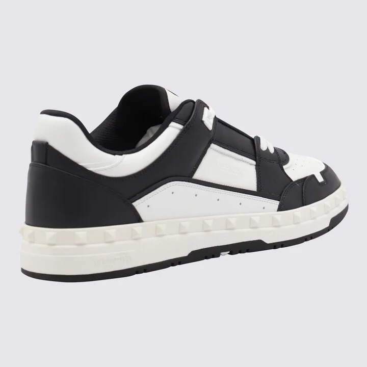 Black And White Leather Sneakers - Image 4