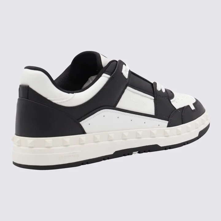 Black And White Leather Sneakers - Image 2
