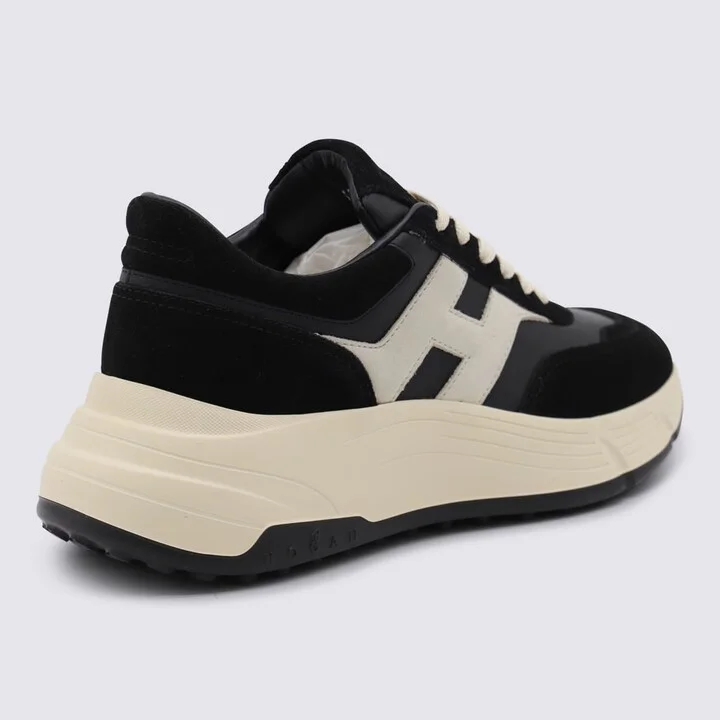 Black And White Leather Sneakers - Image 3