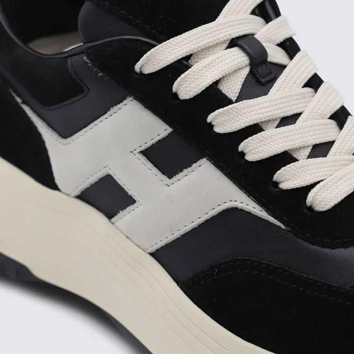 Black And White Leather Sneakers - Image 4