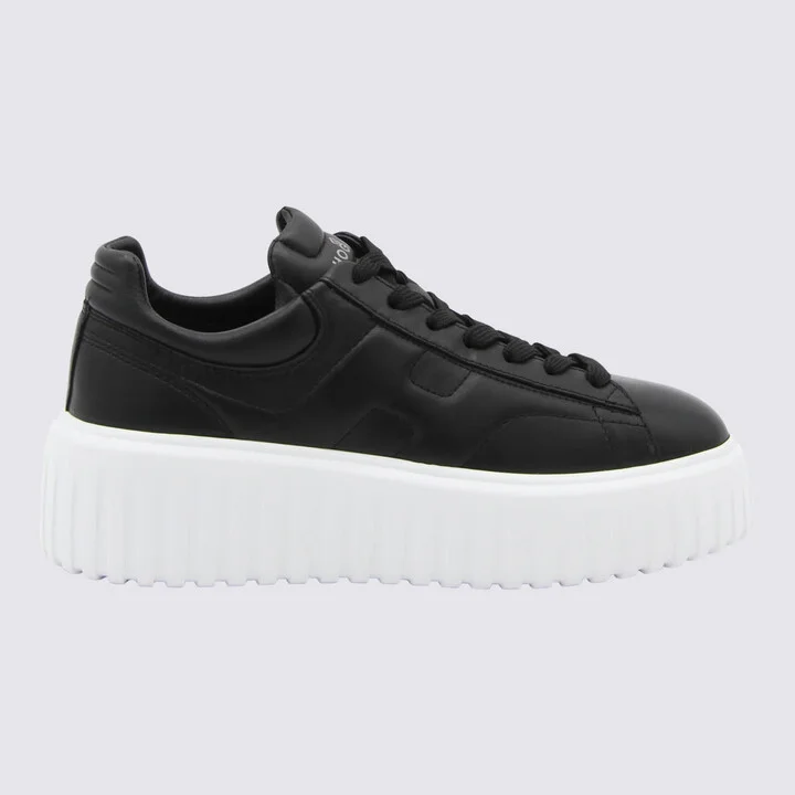 Black And White Leather Sneakers