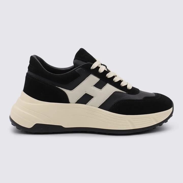 Black And White Leather Sneakers