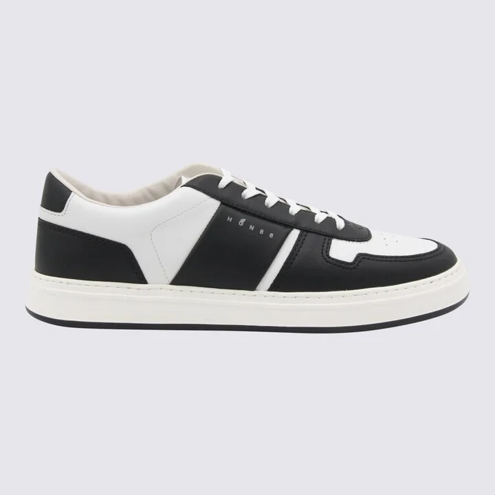 Black And White Leather Sneakers