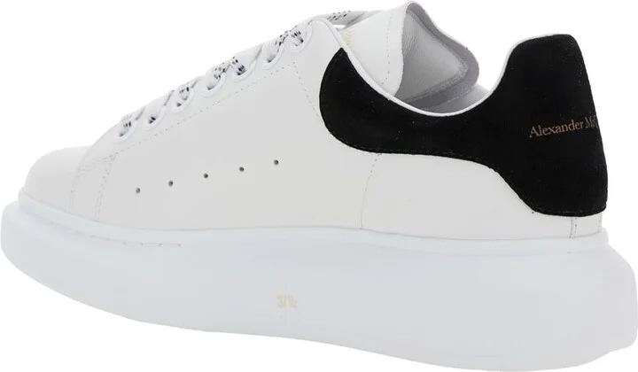 Black And White Low Top Sneakers With Logo Lettering On The Tongue And Contrasting Heel With Logo Lettering In Leather Woman - Image 3