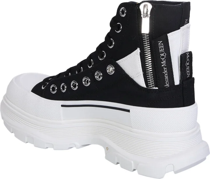 Black And White Tread Slick Ankle Boot - Image 3