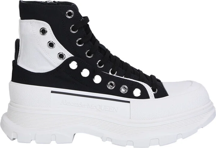 Black And White Tread Slick Ankle Boot