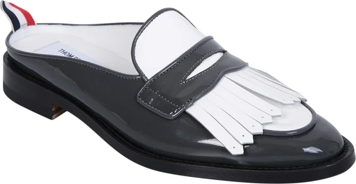 Black And White Varsity Mule Loafer - Image 2