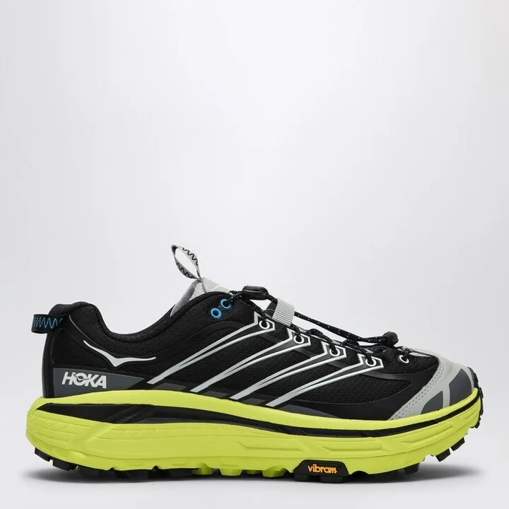 Black and yellow Mafate Three2 sneakers