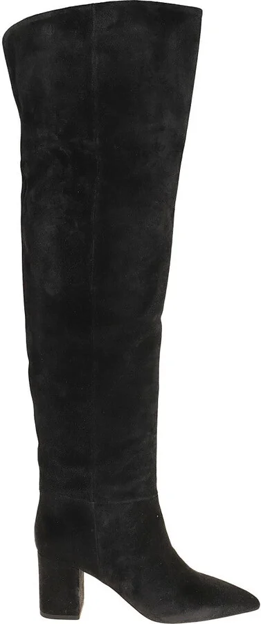 Black Anja Over-The-Knee Suede Calfskin Boots