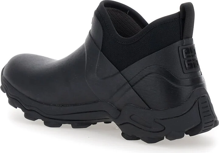 Black Ankle Boots With 4g Motif In Rubber And Fabric Man - Image 3