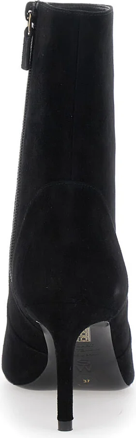 Black Ankle Boots With Stiletto Heel And Zip Closure On The Side In Suede Woman - Image 4