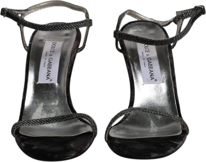 Black Ankle Strap High Heels Sandals Women's Shoes (Pre-Owned) - Image 2