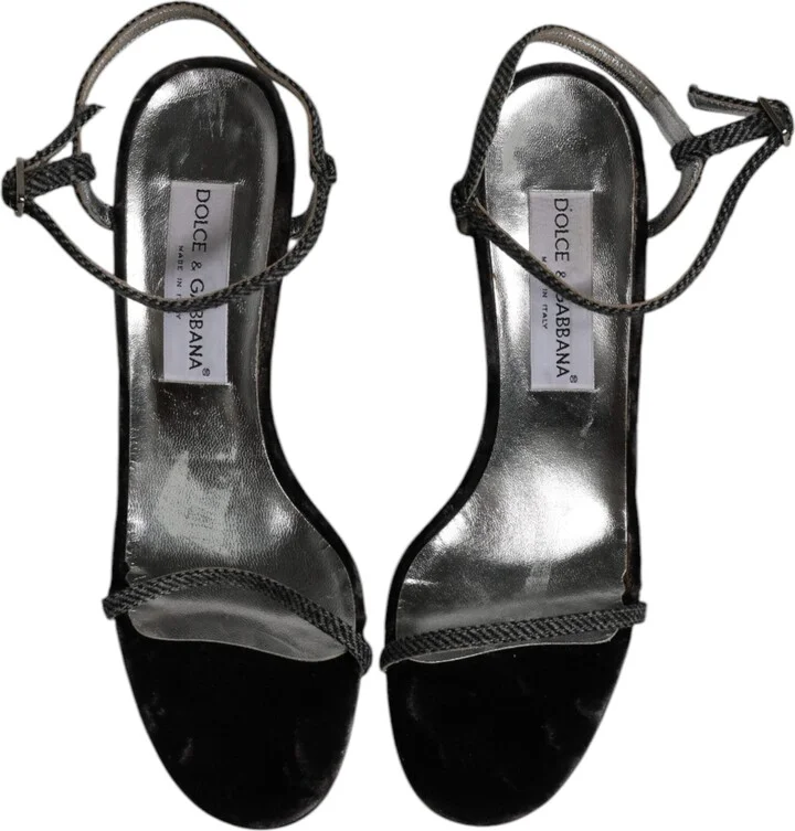 Black Ankle Strap High Heels Sandals Women's Shoes (Pre-Owned) - Image 3
