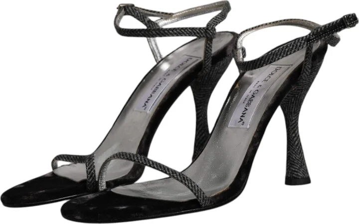 Black Ankle Strap High Heels Sandals Women's Shoes (Pre-Owned) - Image 4