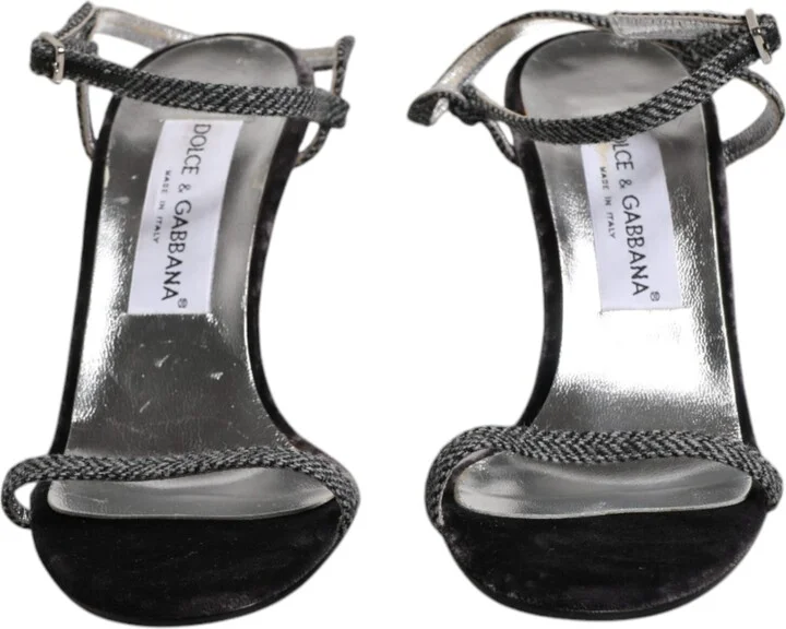 Black Ankle Strap High Heels Sandals Women's Shoes (Pre-Owned) - Image 2