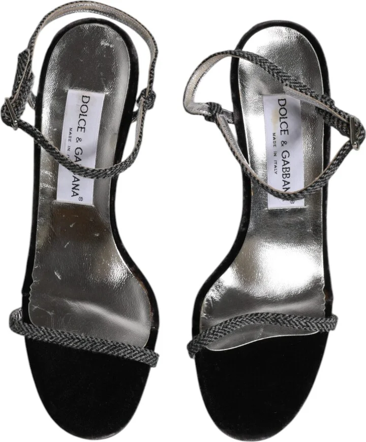 Black Ankle Strap High Heels Sandals Women's Shoes (Pre-Owned) - Image 3