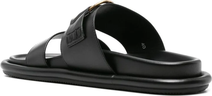 Black Bell Leather Sandals - Image 3