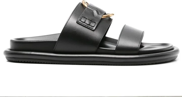 Black Bell Leather Sandals