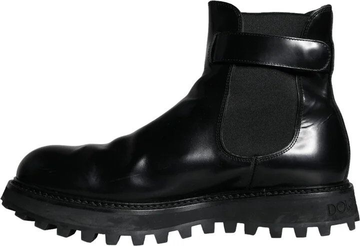 Black Belted DG Logo Men Chelsea Boots Men's Shoes (Pre-Owned) - Image 5