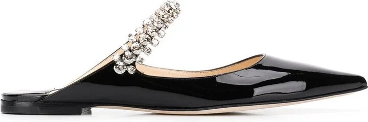 Black Bing Crystal-Embellished Leather Mules - Image 2