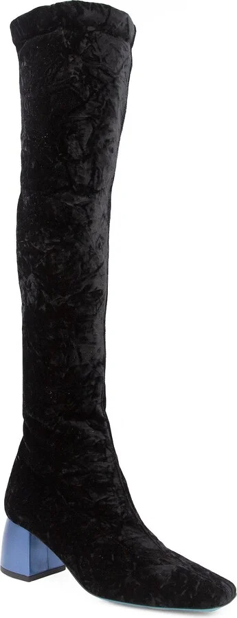 Black / Blue Miluna Over Knee Black Mistrope - Image 3