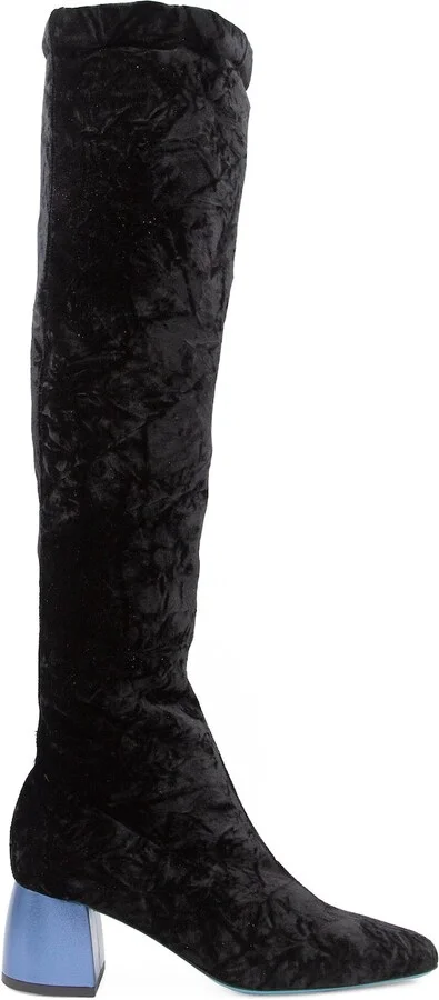 Black / Blue Miluna Over Knee Black Mistrope