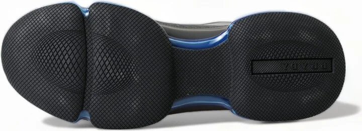 Black Blue Rubber Knit Slip On Low Top Sneakers Men's Shoes - Image 6